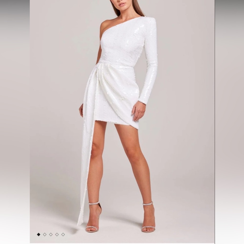 Nadine merabi white sequin dress